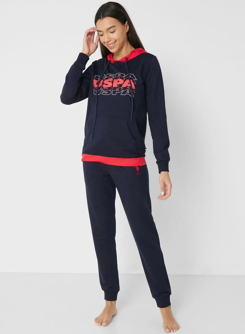 U.S. Polo Assn. High Waist Logo Pyjama Set