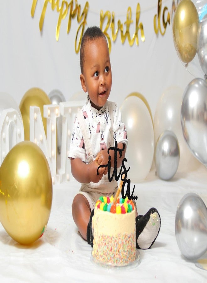 AHAORAY It's a Cake Topper - Glitter Black Boy or Girl Baby Reveal Party Cake Decorations, Perfect for Gender Reveal, Baby Shower or Photo Booth Props (Black) - Image 5