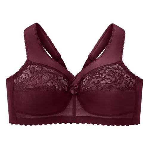 Glamorise Full Figure Plus Size MagicLift Original Support Bra Wirefree #1000 Burgundy - Image 3