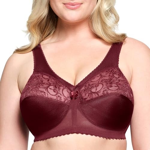 Glamorise Full Figure Plus Size MagicLift Original Support Bra Wirefree #1000 Burgundy - Image 1