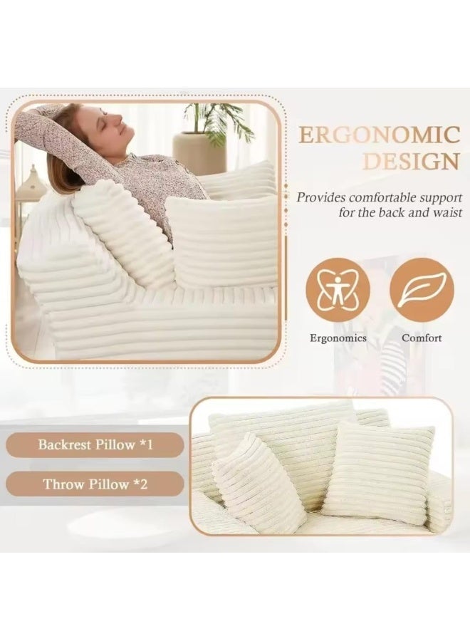 Corduroy Floor Sofa Chaise Lounger - Image 4