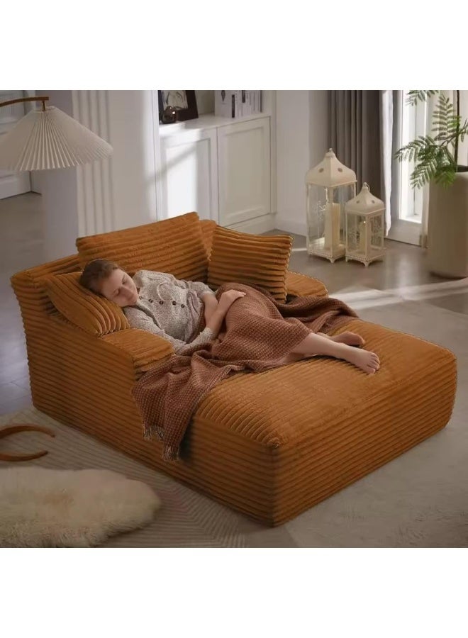 Corduroy Floor Sofa Chaise Lounger - Image 1