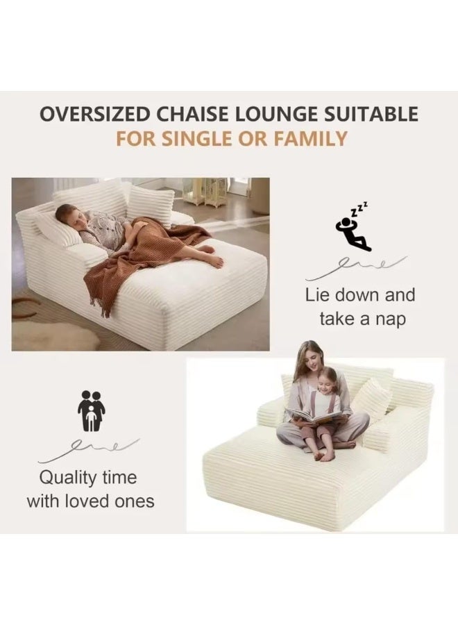 Corduroy Floor Sofa Chaise Lounger - Image 5