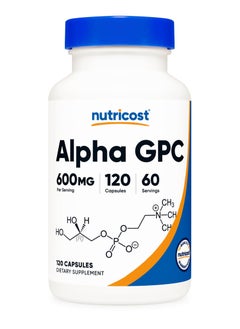 Alpha GPC 600mg Per Serving, 120 Capsules,120 Serving,60 Servings
