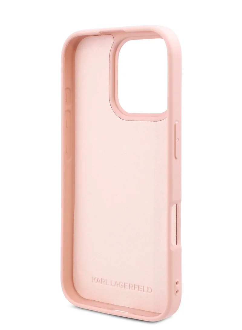 Karl Lagerfeld iPhone 16 Pro Max Case TPU Silicone Hard Cover with ikonik Graffiti Logo / Drop protection / Easy Snap-On Case / Lightweight Back Cover - Pink