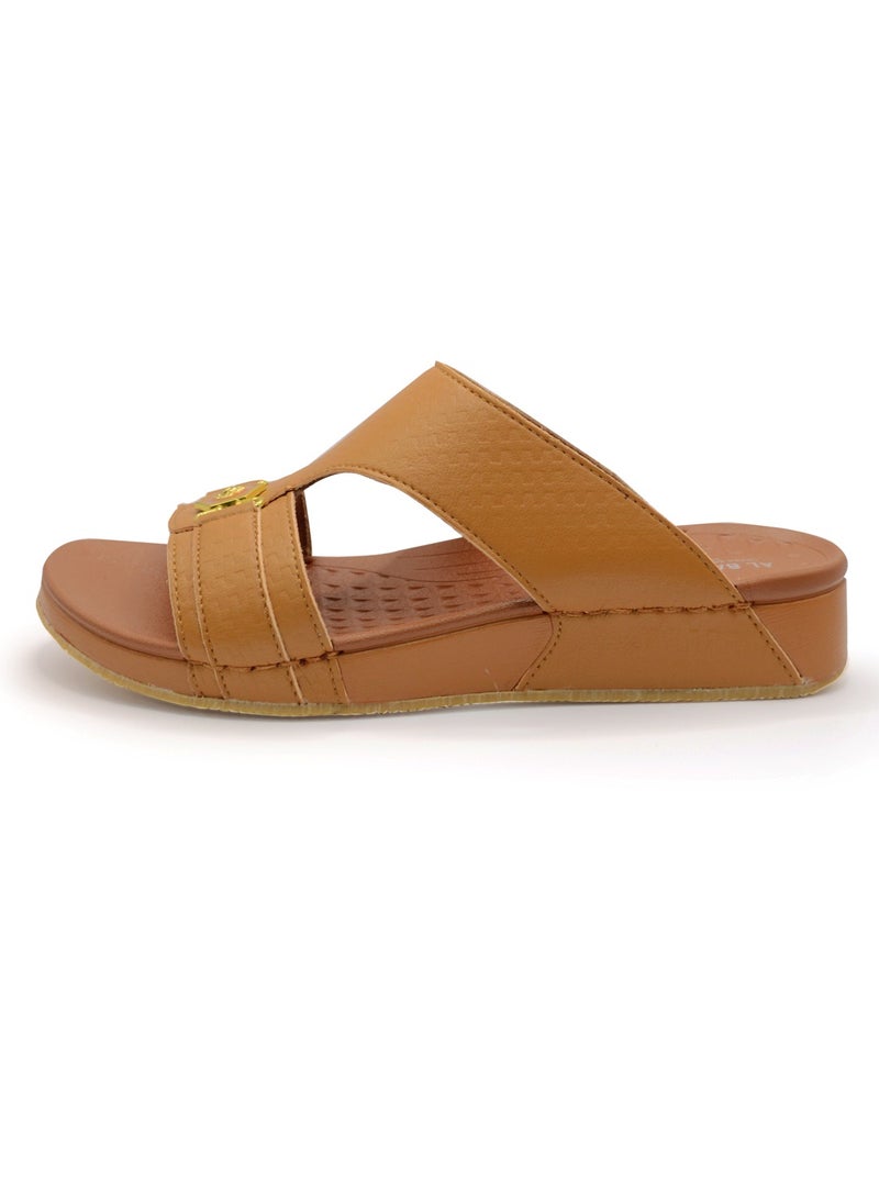 AL BAAZ - Al Baaz Tan Arabic Sandals for Men - Traditional Leather Men Sandals - Image 1
