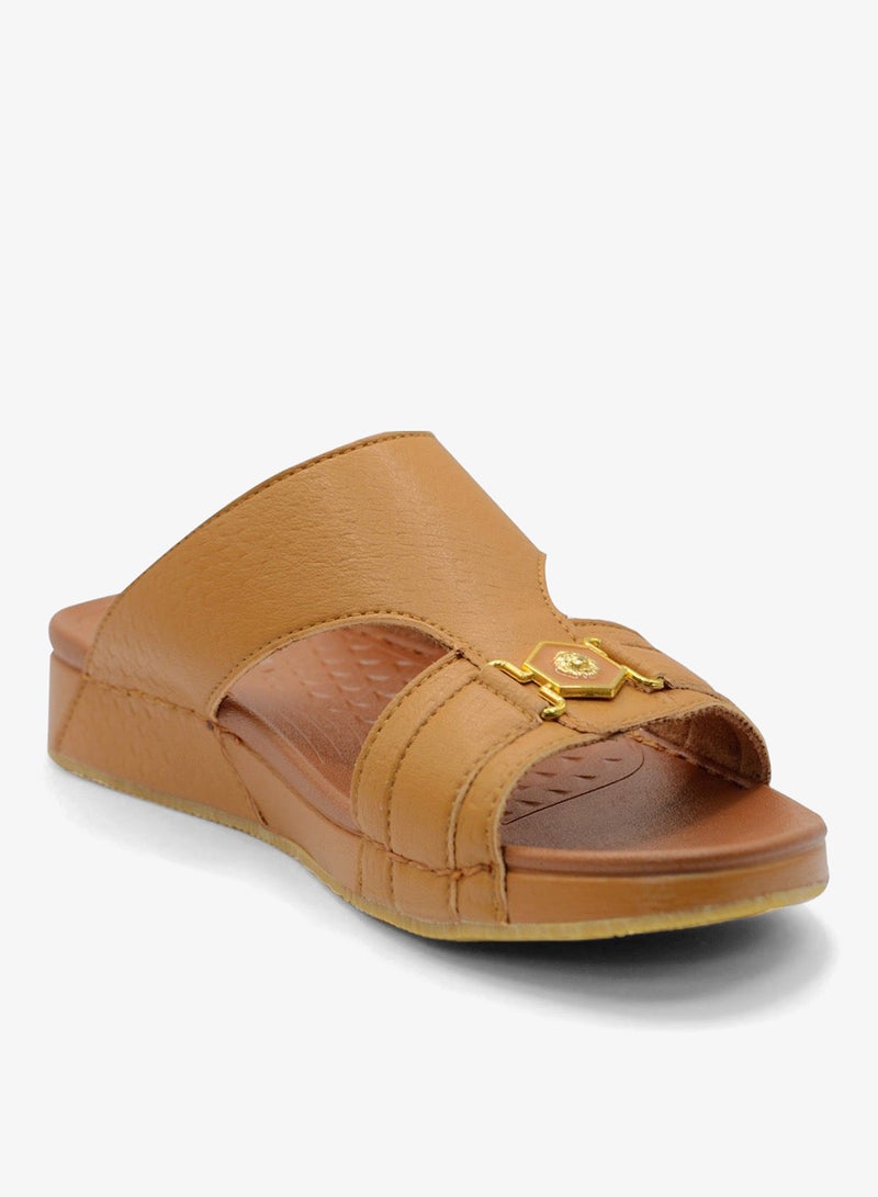Al Baaz Tan Arabic Sandals for Men - Traditional Leather Men Sandals - Image 2