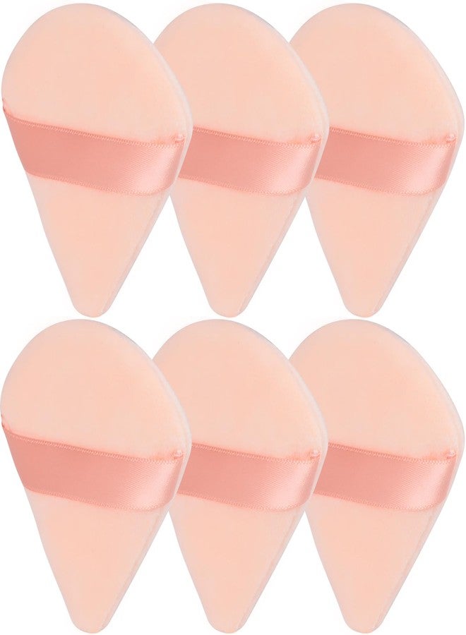 JOLY Powder Puff for Face Makeup Triangle Sponge Beauty Blender Puffs Stocking Stuffers for Loose Powder and Foundation (6Pcs Beige) - Image 1