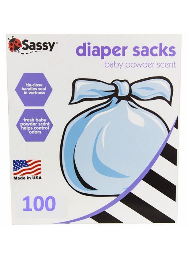 Sassy - Disposable Scented Diaper Sacks 100 Count 25 Sacks Per Roll Blue (40012) - Image 1