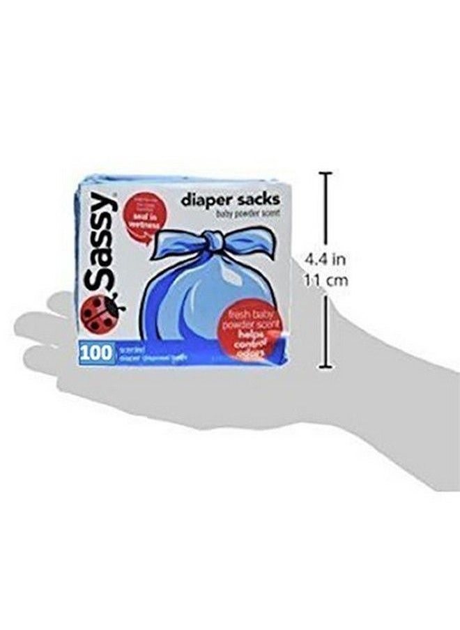 Sassy - Disposable Scented Diaper Sacks 100 Count 25 Sacks Per Roll Blue (40012) - Image 1