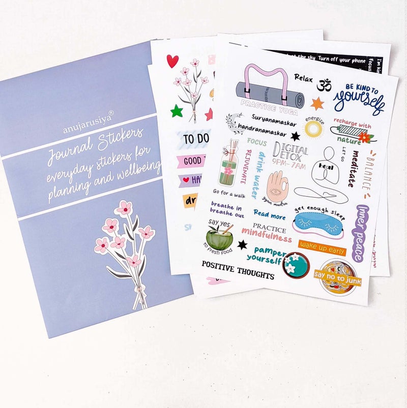 anujarusiya Journal Stickers - 100+ Self-Adhesive Laminated Stickers for Organization | Affirmations & Utility Designs | Planner Stickers Perfect for Scrapbooking and Bullet journaling - Image 1