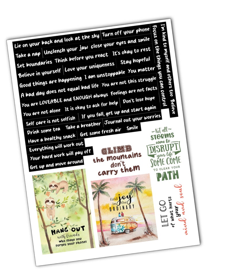 anujarusiya Journal Stickers - 100+ Self-Adhesive Laminated Stickers for Organization | Affirmations & Utility Designs | Planner Stickers Perfect for Scrapbooking and Bullet journaling - Image 4