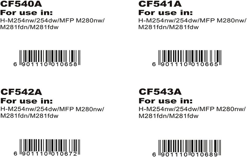أم كيه إس مجموعة خراطيش الحبر 203A CF540A / CF541A / CF542A / CF543A متوافقة مع طابعات HP Laser Color M254/M281 - Image 3