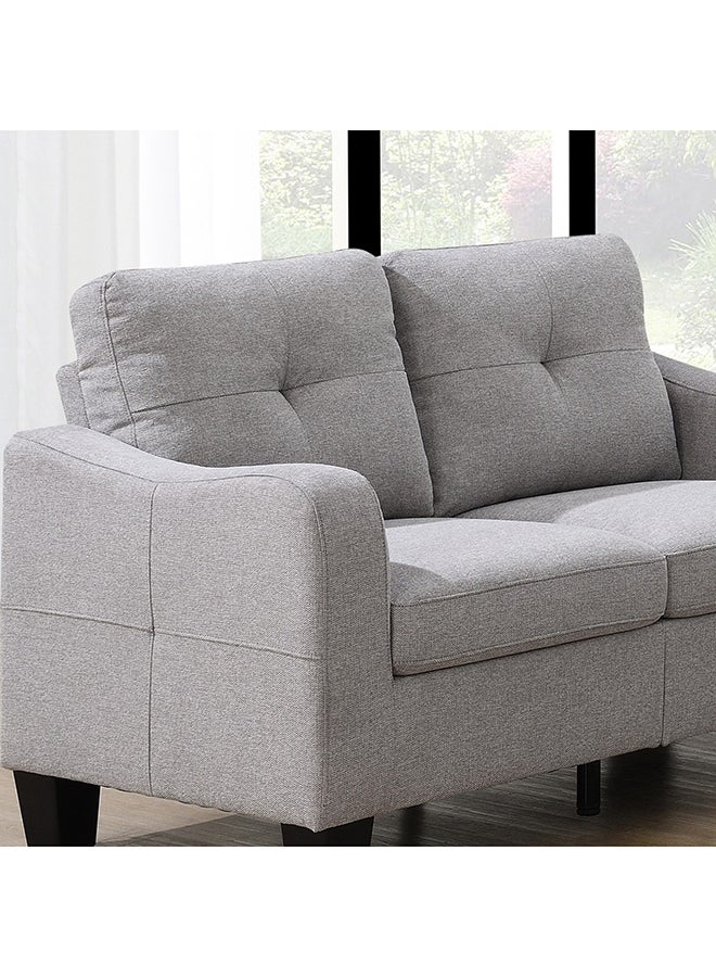 Home Box Belgium 2-Seater Fabric Sofa 80 x 88 x 144 cm Grey - Image 2