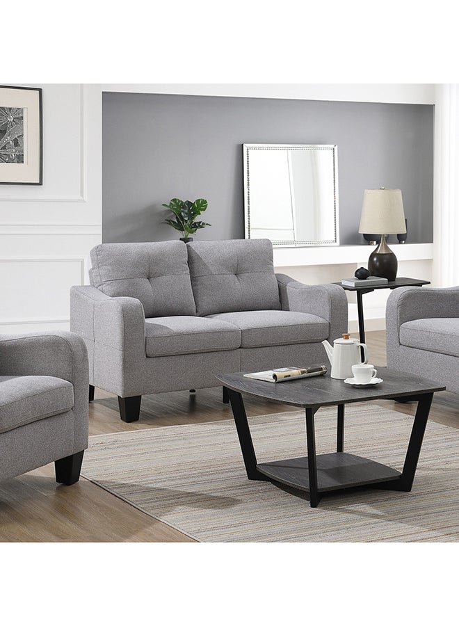 Home Box Belgium 2-Seater Fabric Sofa 80 x 88 x 144 cm Grey - Image 1