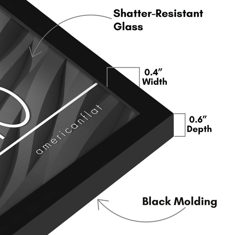 Americanflat 8x10 Picture Frame with Shatter-Resistant Glass - Streamline Collection - Thin Border Photo Frame for Tabletop and Wall Display - Hanging Hardware and Easel Stand Included - Black - Image 3
