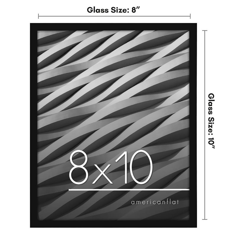 Americanflat 8x10 Picture Frame with Shatter-Resistant Glass - Streamline Collection - Thin Border Photo Frame for Tabletop and Wall Display - Hanging Hardware and Easel Stand Included - Black - Image 2