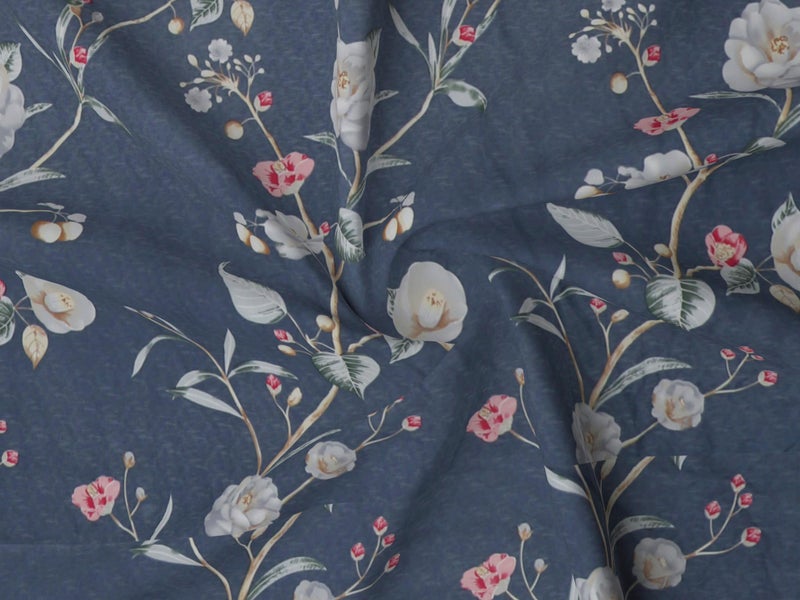 RD TREND® Presents Luxurious Supersoft Cotton Feel 210 Tc (100x108 Inch) bedsheet for Double Bed King Size with 2 Pillow Covers Size 18x28 Inch Color- Grey Pink Pattern-Floral - Image 2