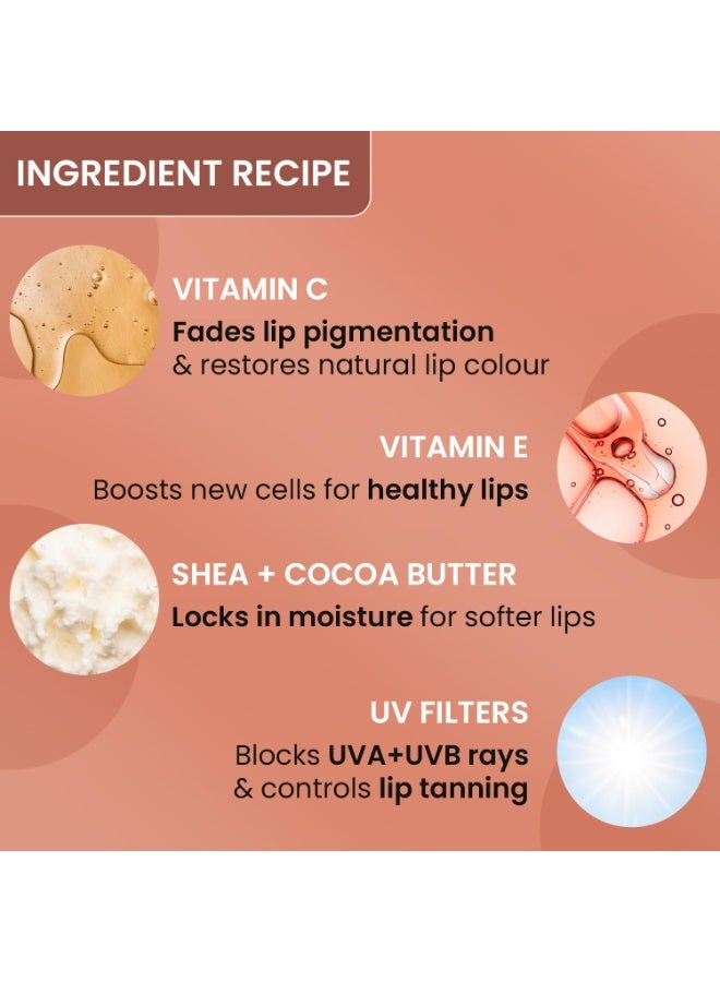 Dot & Key Cocoa Lip Balm with Shea Butter (12gm) for Naturally Glowing and Hydrated Lips | With SPF 50 for Sun Protection + Vitamin C + E | Lip Balm for Dry & Dark Lips | Lip Balm for Women - Image 4