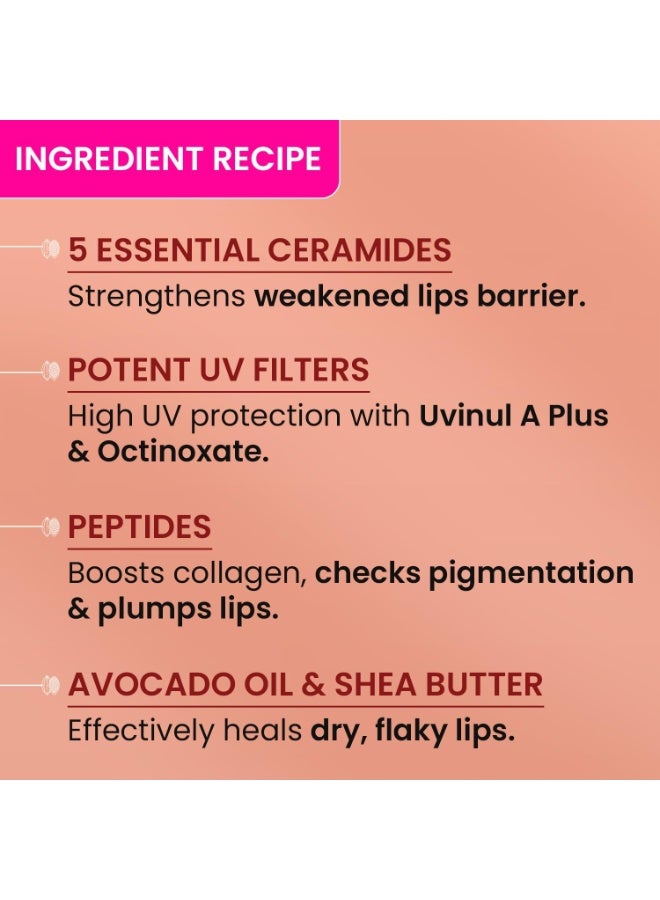 Dot & Key Ceramide & Peptide Barrier Repair Lip Balm Spf 50, Pa+++|Warm Nude, Normal Skin Type|Uva/Uvb Lip Protection|Soft Tinted Lip Moisturizer|Boosts Collagen & Instantly Plumps Lip|10Gm - Image 5