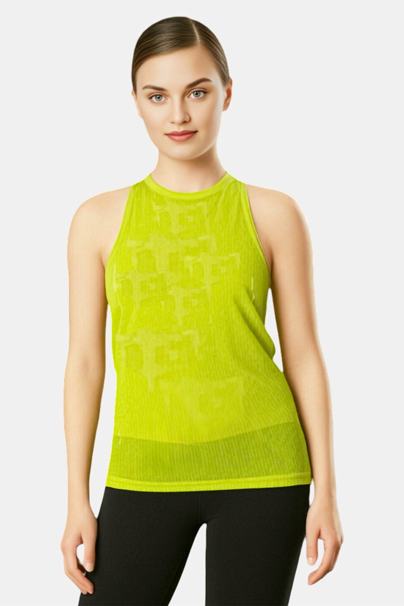 Reebok Women Plus Size Sleeveless Training Tank Top, Lime Green - Image 1