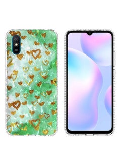 HuHa Case Cover For Xiaomi Redmi 9A / Redmi 9i India 2.0mm Airbag Shockproof TPU Phone Case Gold Heart 
