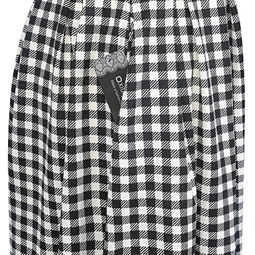 oxiuly Women's Classis Plaid Vintage Dress Fit and Flare Swing Casual Party Dresses with Pockets OX165 (BK-xiaoPlaid, L) - Image 4