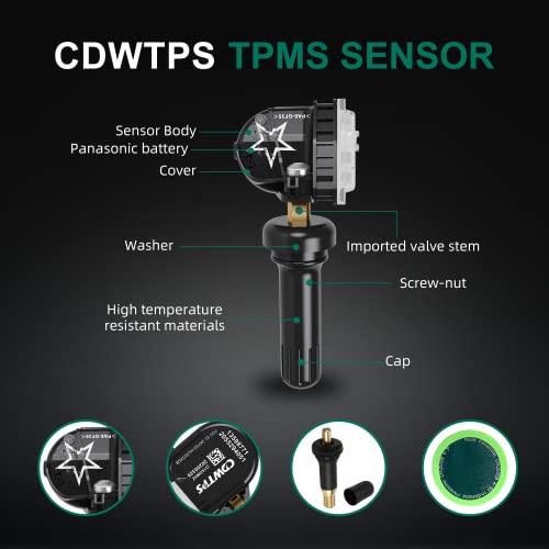 CDWTPS TPMS Sensor GM 4-Pack, 315MHZ Tire Pressure Monitor System for GM| GMC | Chevy | Buick | Cadillac Replace#13598771,13598772,13586335,13581558,20923680 - Image 4
