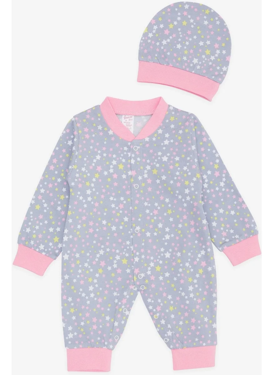 Breeze Baby Girl Jumpsuit Colorful Star Patterned 0-3 Months-6 Months, Gray