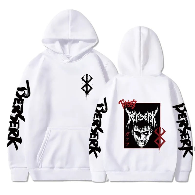 Berserk Anime Hoodie Autumn Winter Streetwear 25 white. 