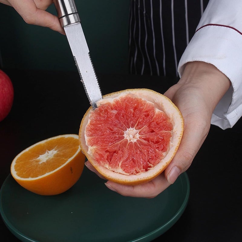 Dulier Stainless Steel Grapefruit Knife - Curved Serrated Bread for Kitchen - Fruit Knife - Chef Kitchen Curved Carving Tool - Image 3