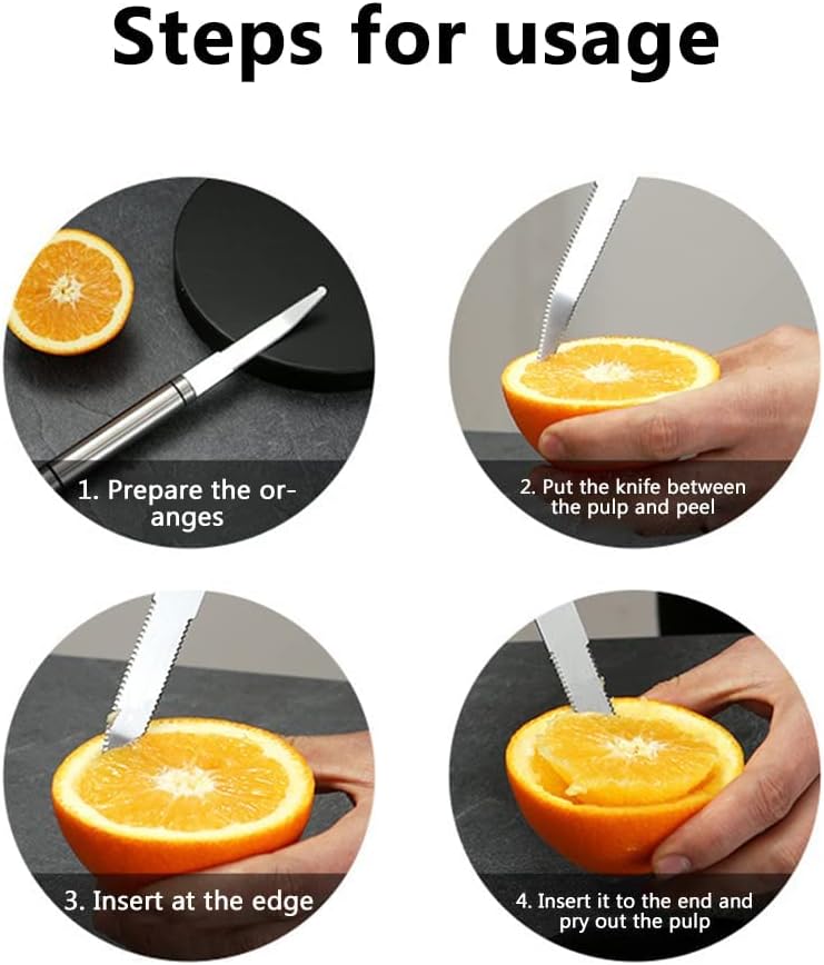 Dulier Stainless Steel Grapefruit Knife - Curved Serrated Bread for Kitchen - Fruit Knife - Chef Kitchen Curved Carving Tool - Image 2