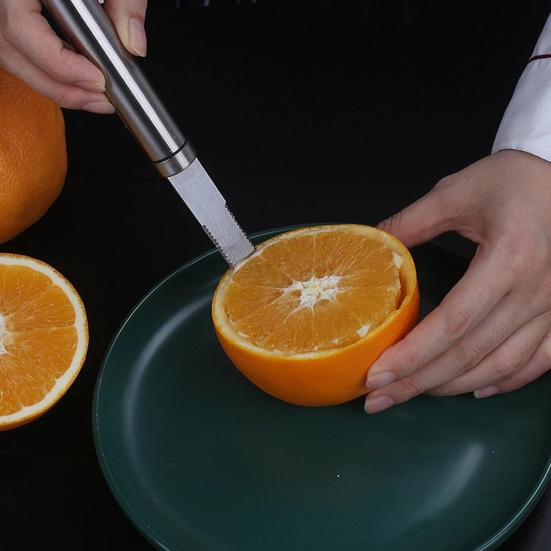 Dulier Stainless Steel Grapefruit Knife - Curved Serrated Bread for Kitchen - Fruit Knife - Chef Kitchen Curved Carving Tool - Image 4