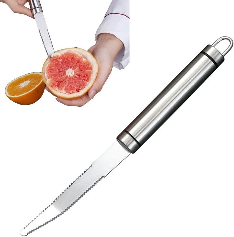 Dulier Stainless Steel Grapefruit Knife - Curved Serrated Bread for Kitchen - Fruit Knife - Chef Kitchen Curved Carving Tool - Image 1