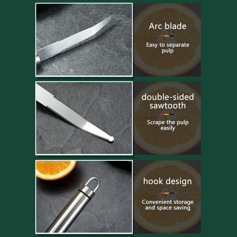Dulier Stainless Steel Grapefruit Knife - Curved Serrated Bread for Kitchen - Fruit Knife - Chef Kitchen Curved Carving Tool - Image 5
