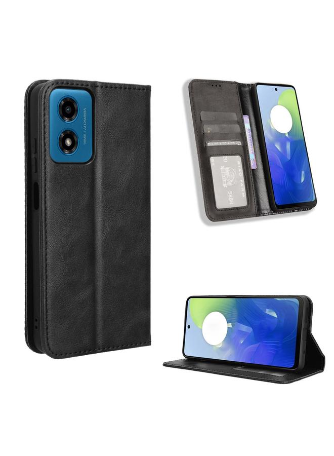 S-TOP Case For Motorola Moto G04 / G24 Magnetic Buckle Retro Texture Leather Phone Case - Image 1