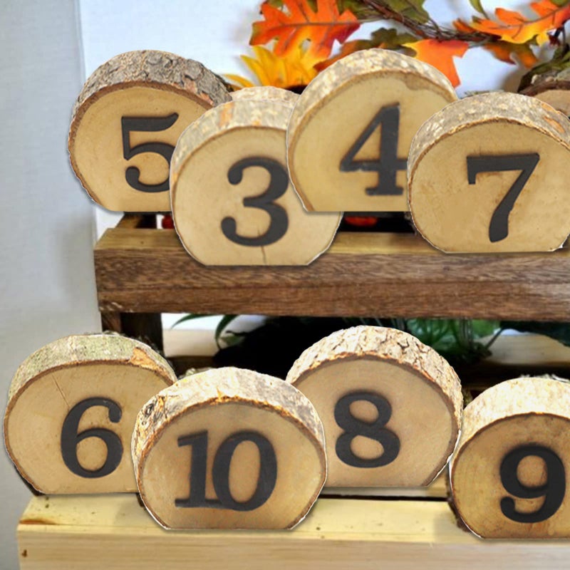 Andoer Wedding Table Number 110 Wooden Table Number Rustic Party Wedding Decoration Number Blocks Professional Table Numbers For Wedding Reception And Table Party Decorations