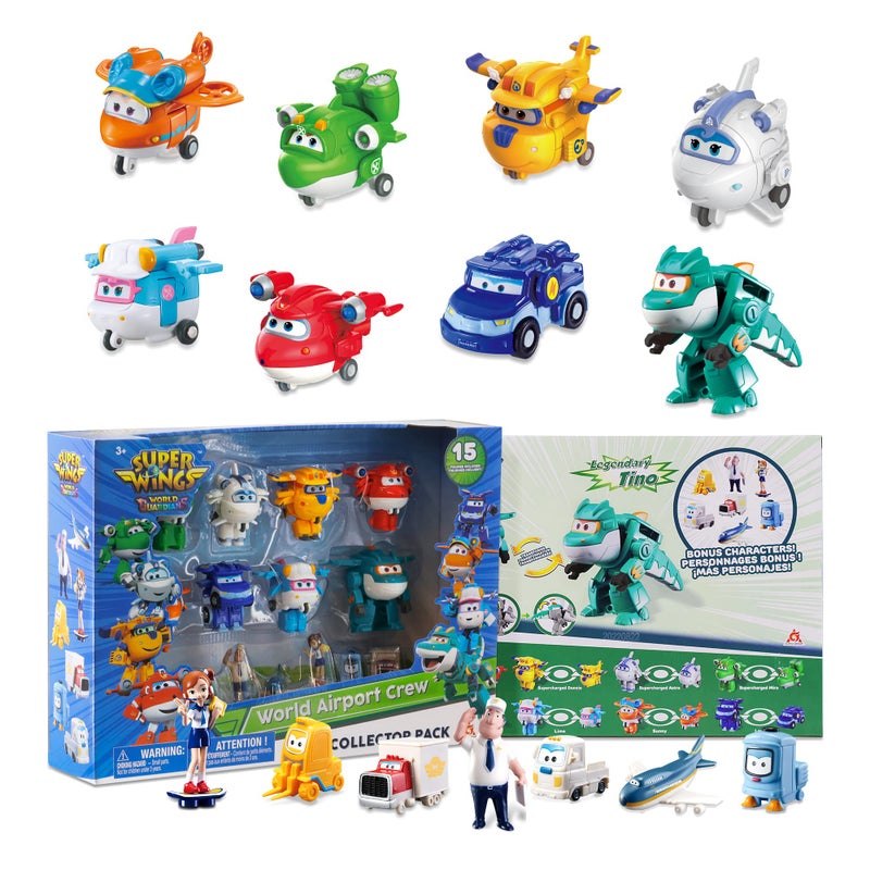 SUPER WINGS ألعاب التحويل سوبر وينغز 15 حزمة طائرات روبوت مصغرة 2 بوصة مع عجلات متحركة حقيقية للأطفال من 3 إلى 8 سنوات لوازم حفلات عيد الميلاد - Image 3