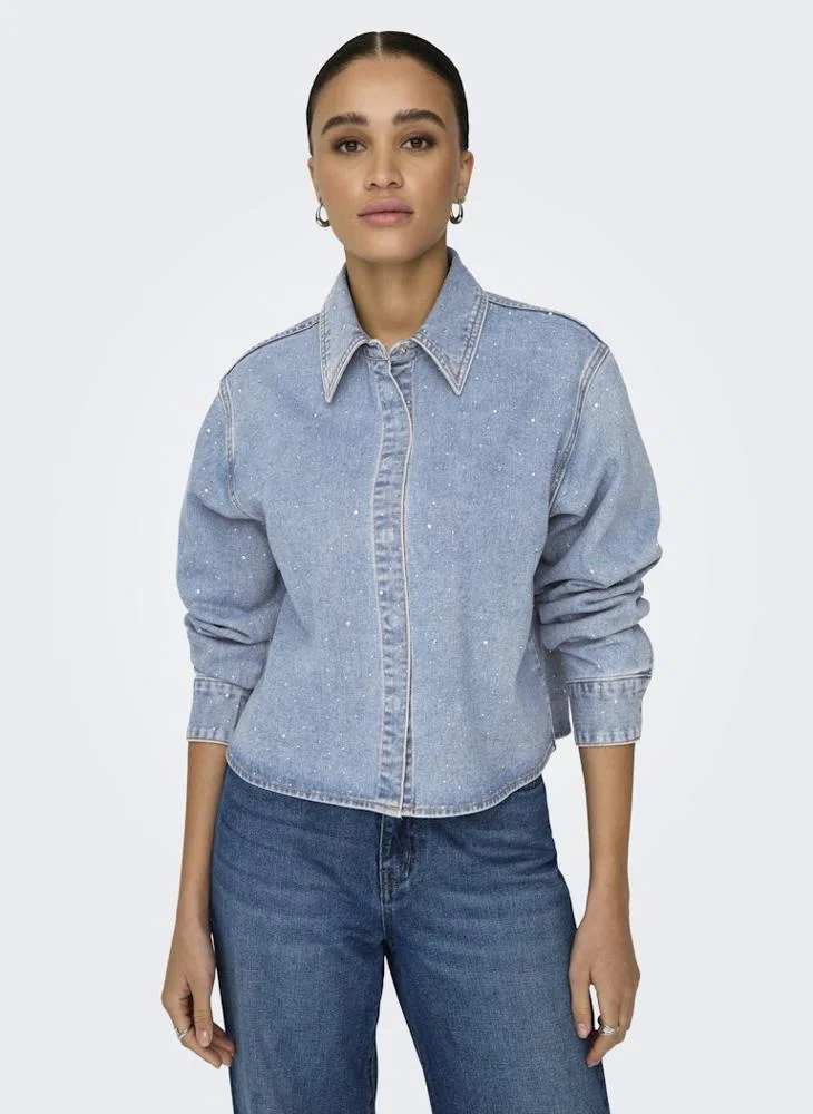 اونلي Rhinestone Embellished Shirt