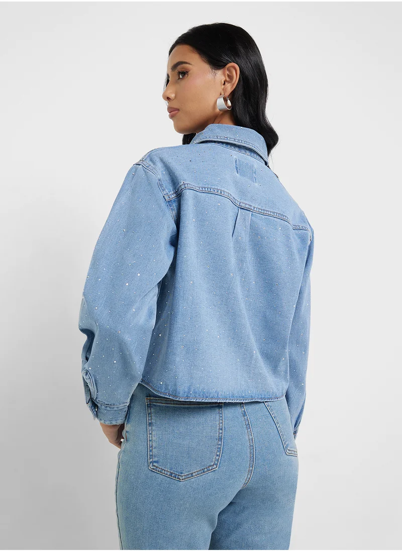 اونلي Rhinestone Embellished Shirt