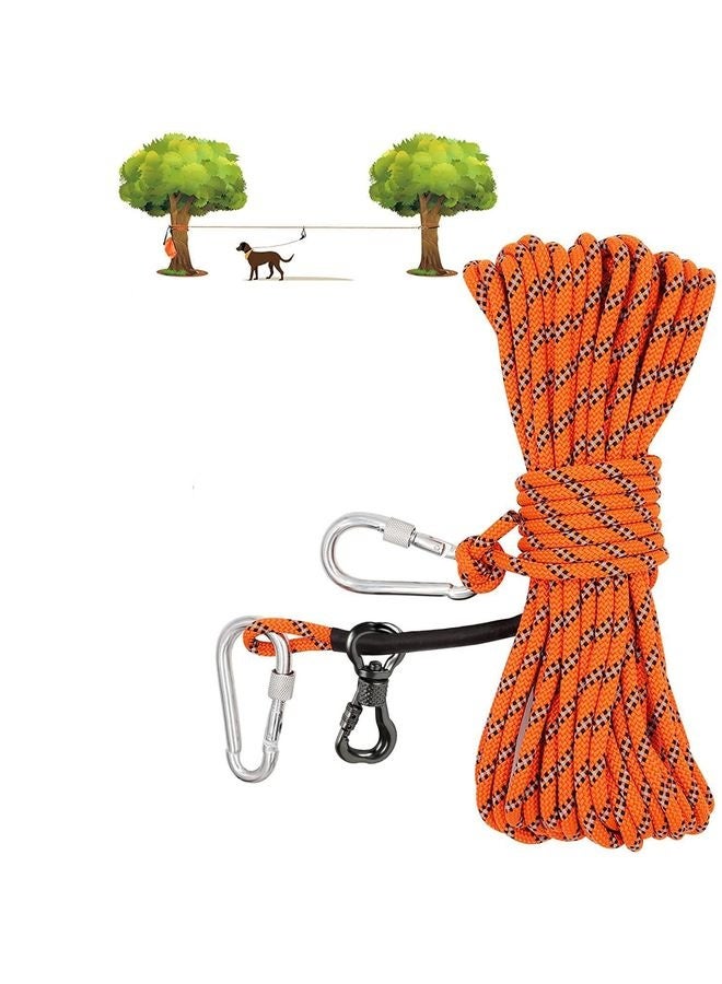 MOWKIT Tie Out Cable for Camping, 50ft Portable Overhead Trolley System for Dogs up to 200lbs，Dog Lead for Yard, Camping, Parks, Outdoor Events, 5 min Set-up - Image 1
