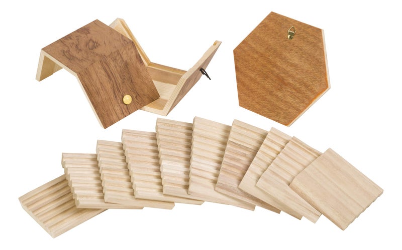 Toysmith موئل النحل المنعزل من تويسميث - مجموعة فنون وحرف للأطفال في الهواء الطلق، مجموعة تعليمية للأطفال، لا تتطلب أدوات/لا غراء، 13 قطعة خشبية، معتمدة من FSC، مخصصة للأعمار 8 سنوات فما فوق - Image 5
