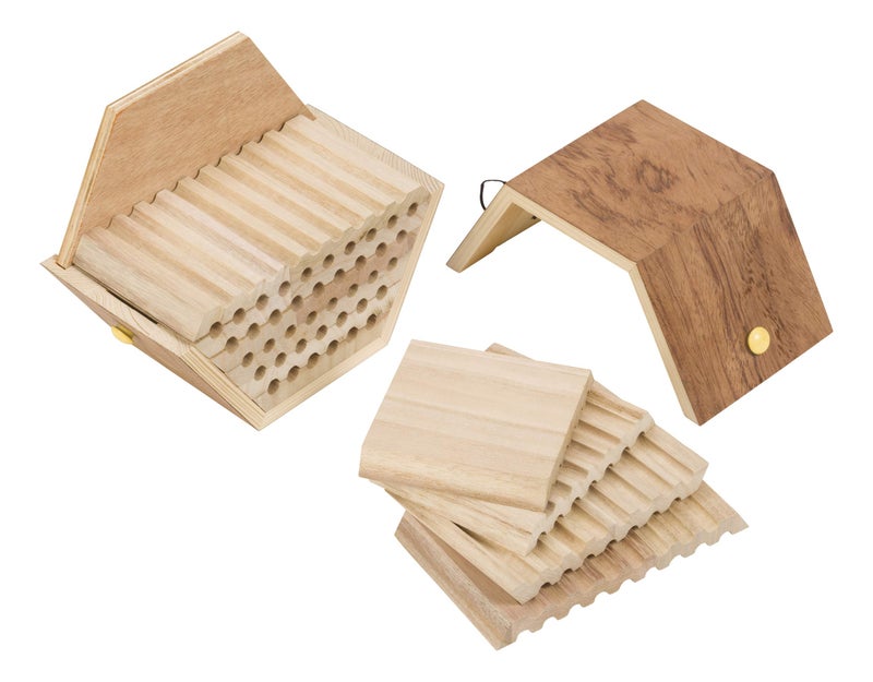 Toysmith موئل النحل المنعزل من تويسميث - مجموعة فنون وحرف للأطفال في الهواء الطلق، مجموعة تعليمية للأطفال، لا تتطلب أدوات/لا غراء، 13 قطعة خشبية، معتمدة من FSC، مخصصة للأعمار 8 سنوات فما فوق - Image 4