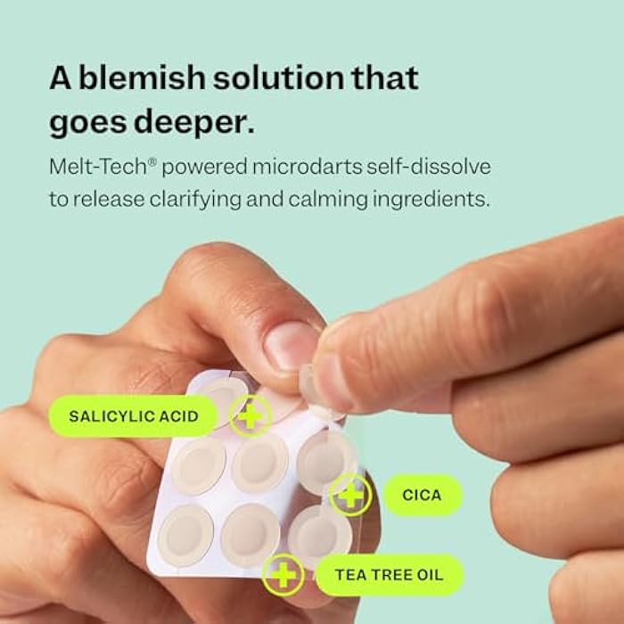 Peach Slices - Deep Blemish Microdarts (9 ct) - Early Stage Pimple Patches for Face - Salicylic Acid, Niacinamide, Hyaluronic Acid, Tea Tree Oil & Cica - Vegan, Cruelty Free, Korean Skin Care & Beauty - Image 4