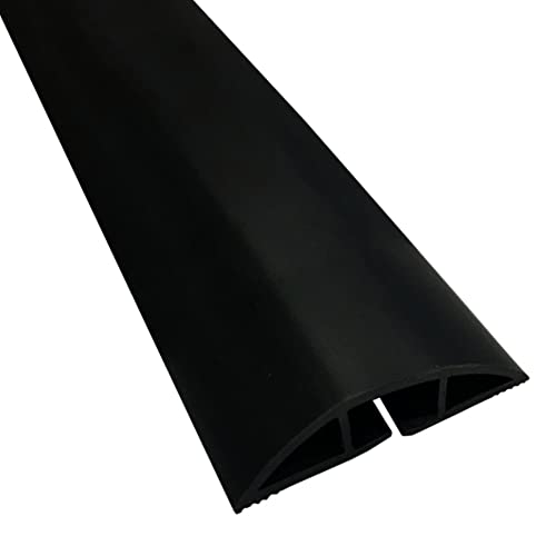 Kable Kontrol Floor Cord Cover kit - 6 Feet Long Black Plastic Cable Protector, Hides Cords and Conceals Wires, for Extension Cord Cable Management, Channel Size 0.75” W x 0.43” H - Image 1