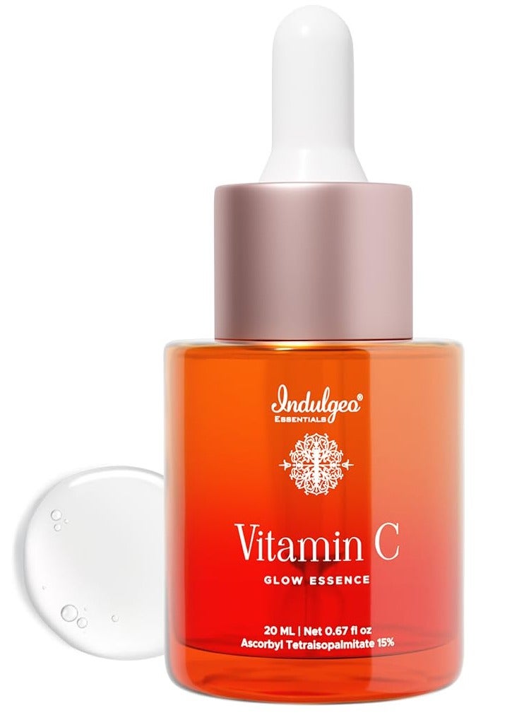 INDULGEO ESSENTIALS. Vitamin C Glow Essence Antioxidant-Rich Skin Brightening Face Serum Reduces Dark Spots Fine Lines Wrinkles and Hyperpigmentation - Image 1