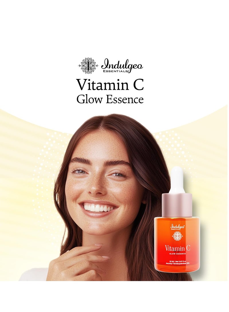 INDULGEO ESSENTIALS. Vitamin C Glow Essence Antioxidant-Rich Skin Brightening Face Serum Reduces Dark Spots Fine Lines Wrinkles and Hyperpigmentation - Image 2
