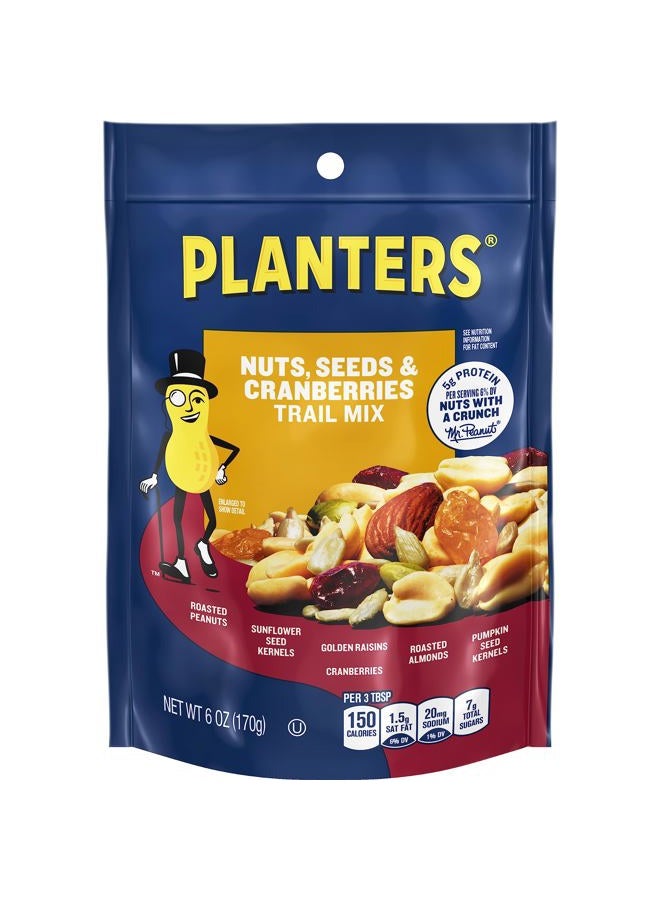 Planters Nuts (Seeds & Cranberries Trail Mix with Roasted Peanuts & Almonds, Sunflower Kernels, Golden Raisins, Cranberries & Pumpkin Kernels, 6 oz Bag) - Image 1