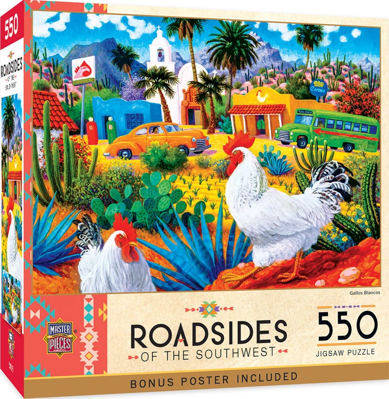 MasterPieces 550 Piece Jigsaw Puzzle for Adults and Family - Gallos Blancos - 18"x24" - Image 1