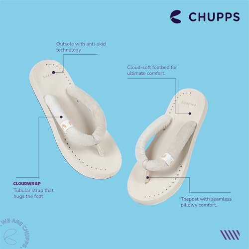 CHUPPS Plush Beige Drift Orthopedic Slippers | Soft Footpharma Footbed | Breathable Ventilation Holes | Lightweight Flip Flops | Anti-Skid Chappals for Everyday For Womens - Image 2